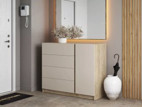 Комод Бостон  КМ-001 (дуб крафт серый/кашемир) в Айхале - ajhal.mebel-nsk.ru | фото