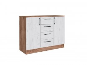 Комод Вегас (дуб крафт табачный/дуб крафт белый) в Айхале - ajhal.mebel-nsk.ru | фото