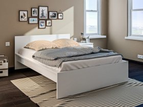 Кровать двуспальная 1,4м Леон СБ-3368 (белый) в Айхале - ajhal.mebel-nsk.ru | фото