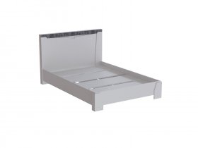 Кровать двуспальная 1,6 Ливерпуль (белый/бетон светлый) в Айхале - ajhal.mebel-nsk.ru | фото