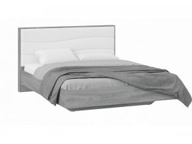Кровать двуспальная 1,6 м «Миранда» Тип 1 (Дуб Гамильтон/Белый глянец) в Айхале - ajhal.mebel-nsk.ru | фото