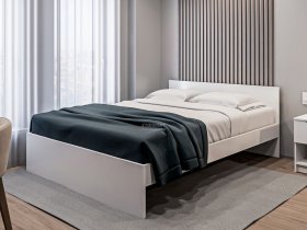 Кровать двуспальная 1,6м Бруклин СБ-3354 (белый) в Айхале - ajhal.mebel-nsk.ru | фото