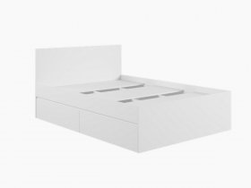 Кровать двуспальная с ящиками 1,4м Мадера-М1400 (белый) в Айхале - ajhal.mebel-nsk.ru | фото
