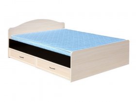 Кровать  двуспальная с ящиками 1,6м-1 (круглая спинка) в Айхале - ajhal.mebel-nsk.ru | фото