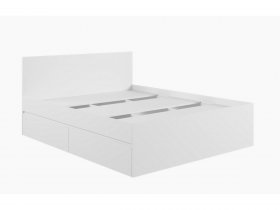 Кровать двуспальная с ящиками 1,6м Мадера-М1600 (белый) в Айхале - ajhal.mebel-nsk.ru | фото
