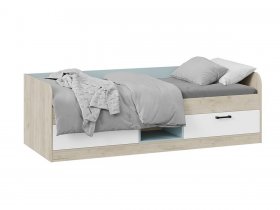 Кровать комбинированная «Оливер» Тип 1 401.003.000 (дуб крафт серый/белый/серо-голубой) в Айхале - ajhal.mebel-nsk.ru | фото