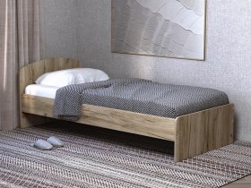 Кровать односпальная 80 с низкой спинкой (дуб крафт серый) в Айхале - ajhal.mebel-nsk.ru | фото