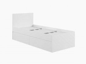 Кровать односпальная с ящиками 0,9м Мадера-М900 (белый) в Айхале - ajhal.mebel-nsk.ru | фото