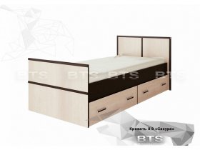 Кровать односпальная с ящиками 0,9м Сакура (BTS) в Айхале - ajhal.mebel-nsk.ru | фото