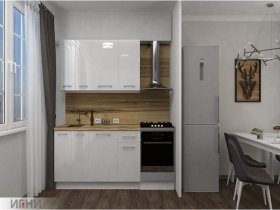 Кухонный гарнитур МДФ Выгодно и точка 1,5 м (белый глянец) в Айхале - ajhal.mebel-nsk.ru | фото