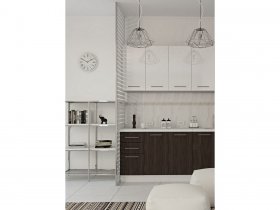 Кухонный гарнитур МДФ Выгодно и точка 1,5 м (белый глянец/ироко) в Айхале - ajhal.mebel-nsk.ru | фото