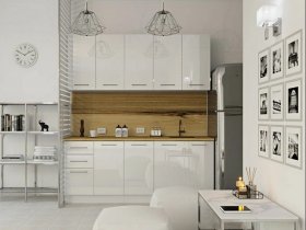 Кухонный гарнитур МДФ Выгодно и точка 2,0 м (белый глянец) в Айхале - ajhal.mebel-nsk.ru | фото