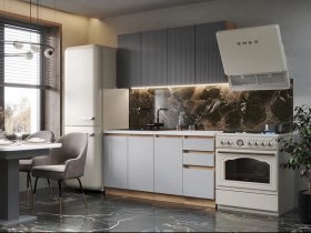 Кухонный гарнитур Ника 1,6 м (графит/серый софт) в Айхале - ajhal.mebel-nsk.ru | фото
