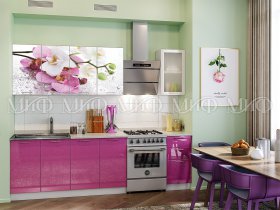 Кухонный гарнитур Орхидея (сиреневый) в Айхале - ajhal.mebel-nsk.ru | фото
