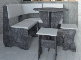 Кухонный уголок Лотос  (цемент темный к/з White) в Айхале - ajhal.mebel-nsk.ru | фото