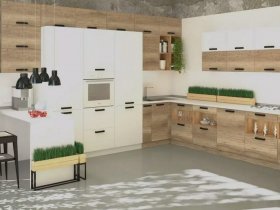 Модульная кухня Фиджи 2,3м (крафт) в Айхале - ajhal.mebel-nsk.ru | фото