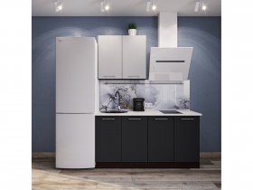 Модульная кухня Классика (белый глянец/черный) в Айхале - ajhal.mebel-nsk.ru | фото