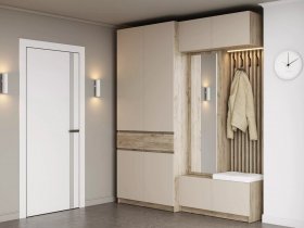 Модульная прихожая Бостон (дуб крафт серый/кашемир) в Айхале - ajhal.mebel-nsk.ru | фото