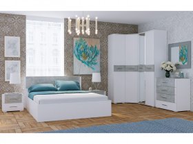 Модульная спальня Бьянка (белый/бетон) в Айхале - ajhal.mebel-nsk.ru | фото