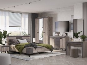 Модульная спальня Кассандра (дуб смоки/MF14) в Айхале - ajhal.mebel-nsk.ru | фото