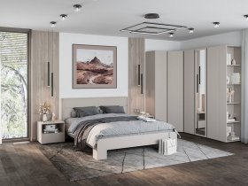Модульная спальня Люмо (кашемир) в Айхале - ajhal.mebel-nsk.ru | фото
