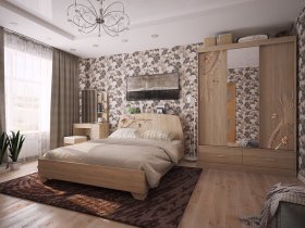Модульная спальня Виктория-1 (дуб сонома) в Айхале - ajhal.mebel-nsk.ru | фото