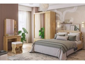 Модульная спальня Виктория-1 (дуб крафт золотой) в Айхале - ajhal.mebel-nsk.ru | фото