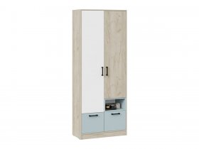 Шкаф для одежды «Оливер» 401.001.000 (дуб крафт серый/белый/серо-голубой) в Айхале - ajhal.mebel-nsk.ru | фото