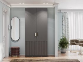 Шкаф двухстворчатый Эккервуд (Нью) (графит) в Айхале - ajhal.mebel-nsk.ru | фото