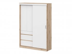 Шкаф-купе (1,5м) Брауни (дуб делано/белый) в Айхале - ajhal.mebel-nsk.ru | фото