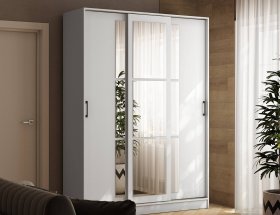 Шкаф-купе 1,6м «Стиль-2» (белый) в Айхале - ajhal.mebel-nsk.ru | фото