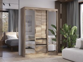 Шкаф-купе ШКК-06 Энигма (венге/дуб каньон) в Айхале - ajhal.mebel-nsk.ru | фото