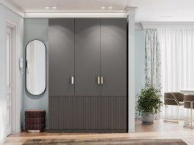 Шкаф трехстворчатый Эккервуд (Нью) (графит) в Айхале - ajhal.mebel-nsk.ru | фото