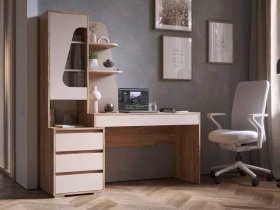 Стол компьютерный Пифагор (дуб вотан/кашемир) в Айхале - ajhal.mebel-nsk.ru | фото