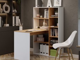 Стол письменный тип 16 (дуб крафт золотой/белый ясень) в Айхале - ajhal.mebel-nsk.ru | фото
