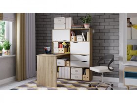 Стол письменный тип 7 (дуб сонома/белый ясень) в Айхале - ajhal.mebel-nsk.ru | фото
