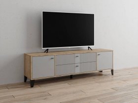 Тумба под ТВ Парус-10 (дуб крафт серый/серый) в Айхале - ajhal.mebel-nsk.ru | фото